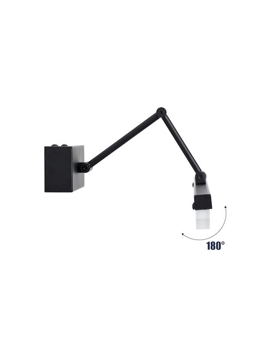 GloboStar Mara Modern Wandleuchte mit Integrierter LED und Natürliches Weiß Licht Schwarz 60x13cm