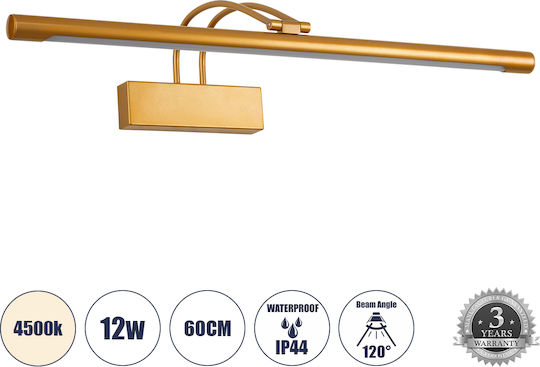 GloboStar Laura Modern Leuchte Badezimmer mit Integrierter LED und Neutralweißes Licht Kupfer 60x13cm