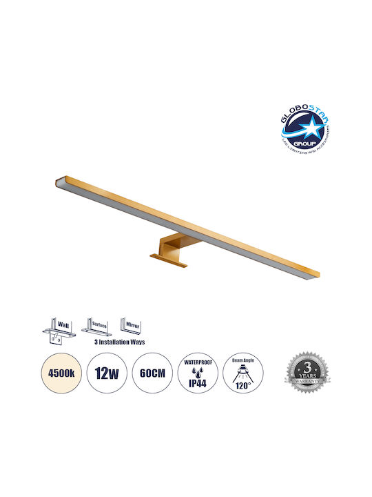 GloboStar Nina Modern Lamp Bathroom with Integrated LED and Natural White Light Copper 60x4cm