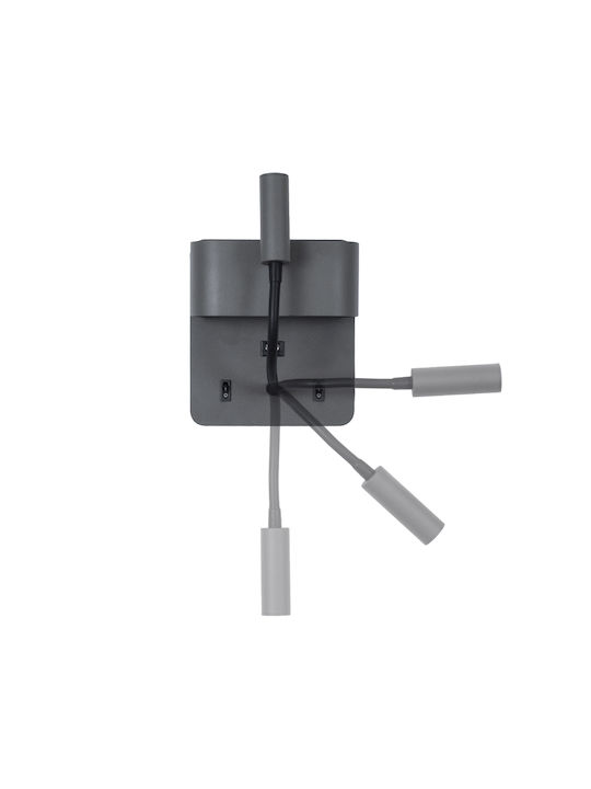 GloboStar Ibis Modern Lamp Wall with Integrated LED and Natural White Light Gray 10x18cm