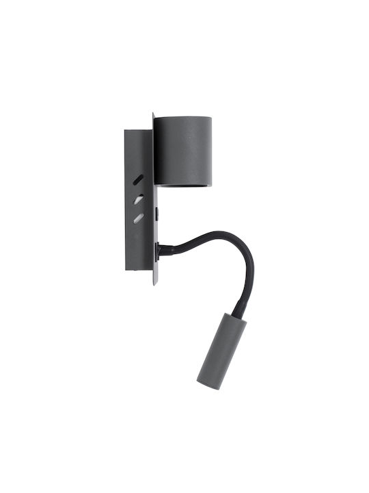 GloboStar Ibis Modern Lamp Wall with Integrated LED and Natural White Light Gray 10x18cm