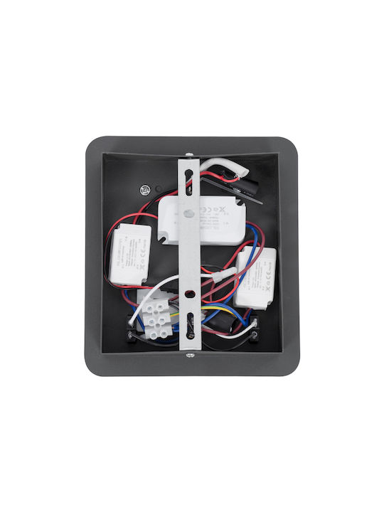 GloboStar Ibis Modern Lamp Wall with Integrated LED and Natural White Light Gray 10x18cm