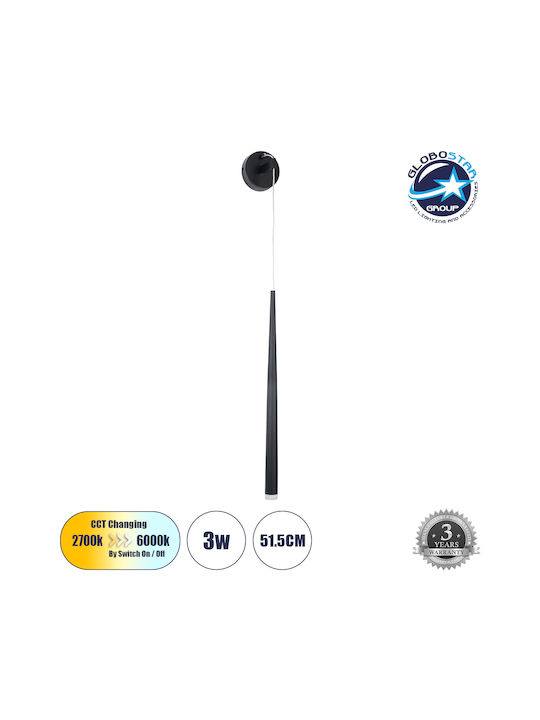 GloboStar TEARS Modern Wall Lamp with Integrated LED and Warm to Cool White Light Black 3.2x51.5cm