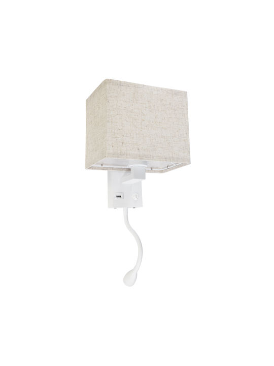 GloboStar Roulette-S Modern Wandleuchte mit Lampenbirnensockel E27 mit USB-Anschluss 17x37x37cm