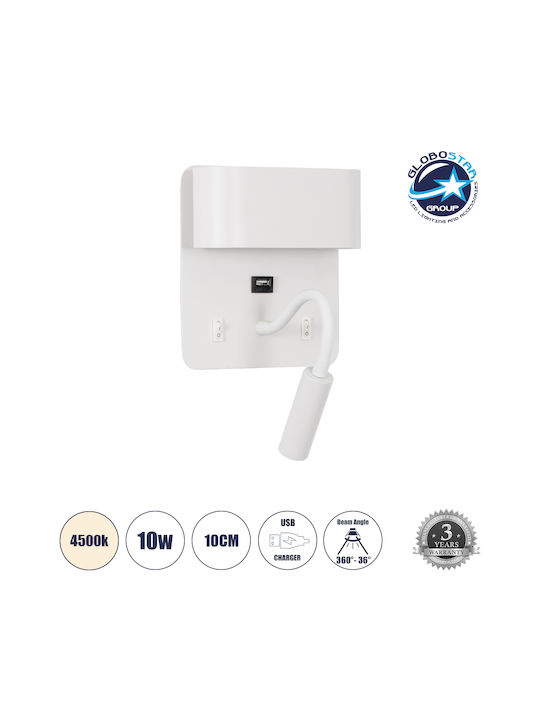 GloboStar Ibis Modern Leuchte Wand mit Integrierter LED und Neutralweißes Licht 10x18cm