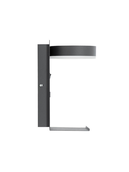GloboStar Crown Modern Lamp Wall with Integrated LED and Natural White Light Gray 23x23cm