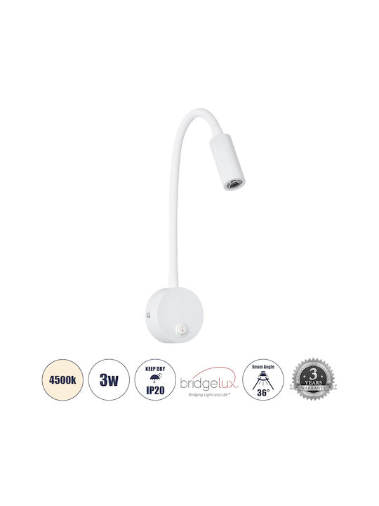 GloboStar Goose Μονό LED Φυσικό Λευκό Σποτ σε Λευκό Χρώμα