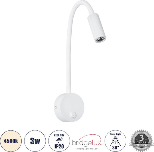 GloboStar Goose Single LED Natural White Spot in White Color
