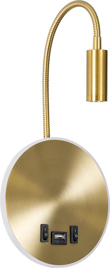 GloboStar Goose Μονό LED Φυσικό Λευκό Σποτ σε Χρυσό Χρώμα