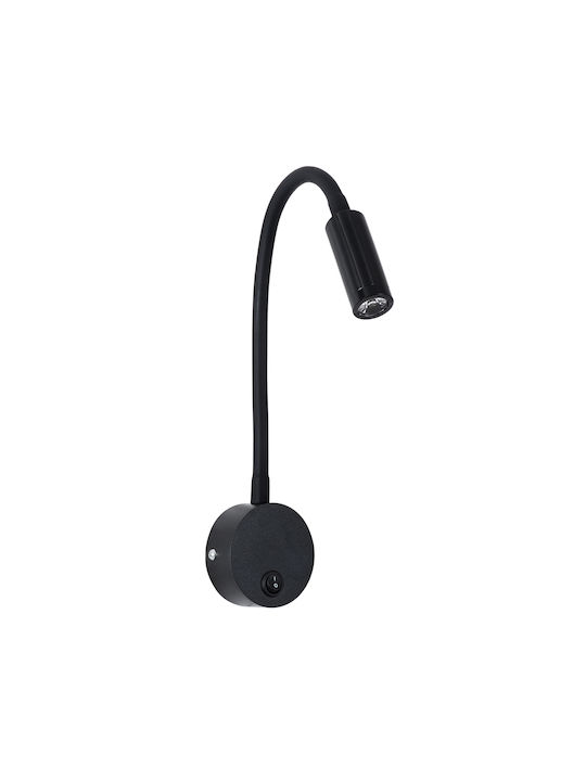 GloboStar Goose Μονό LED Φυσικό Λευκό Σποτ σε Μαύρο Χρώμα