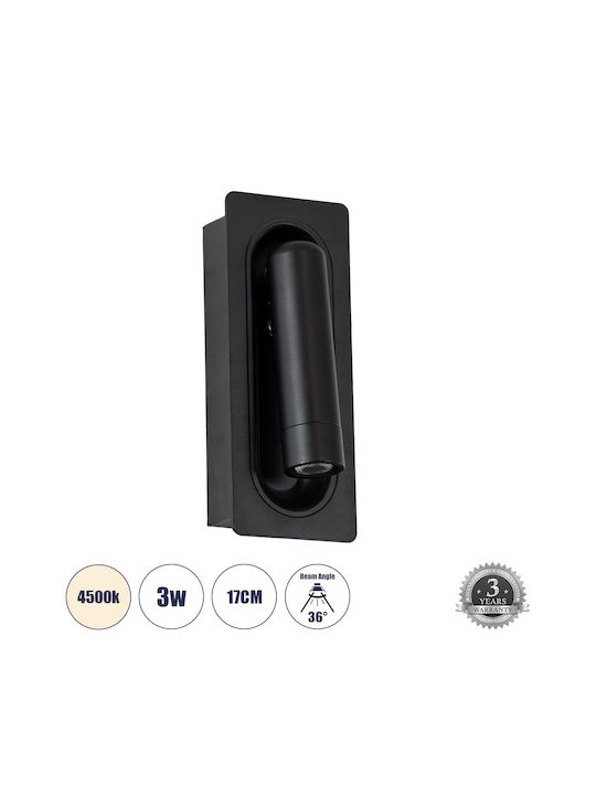 GloboStar Manhattan Μονό LED Φυσικό Λευκό Σποτ σε Λευκό Χρώμα