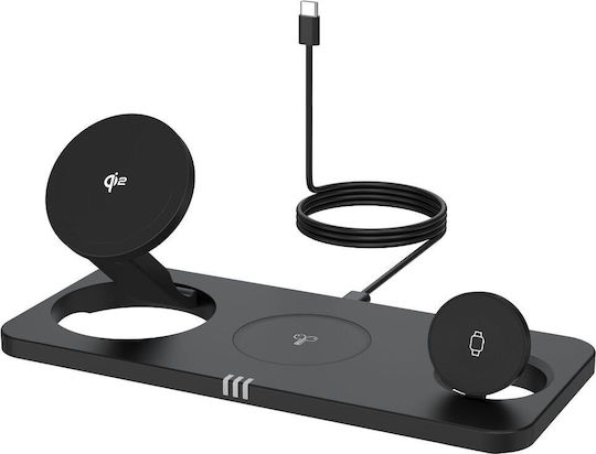 Forcell Kabelloses Ladegerät Qi2 20.5W Schwarzs (F-Energy MagNetix 3in1)