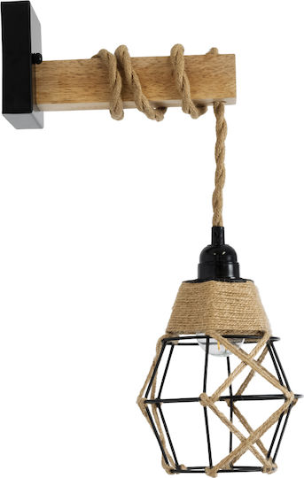 GloboStar Bellariva Vintage Φωτιστικό Τοίχου με Ντουί E27 Μαύρο 30x43εκ.