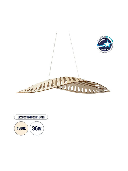 GloboStar Nani Deckenleuchte Beiges LED mit Natürliches Weiß Licht Raster 120x48x18cm