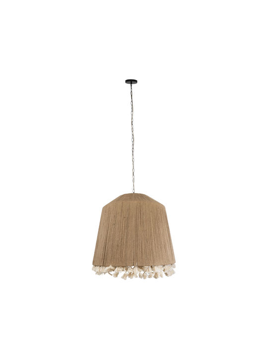 GloboStar Puertorico Ceiling Light Beige Boho with Rope for E27 Socket 80x80x80cm