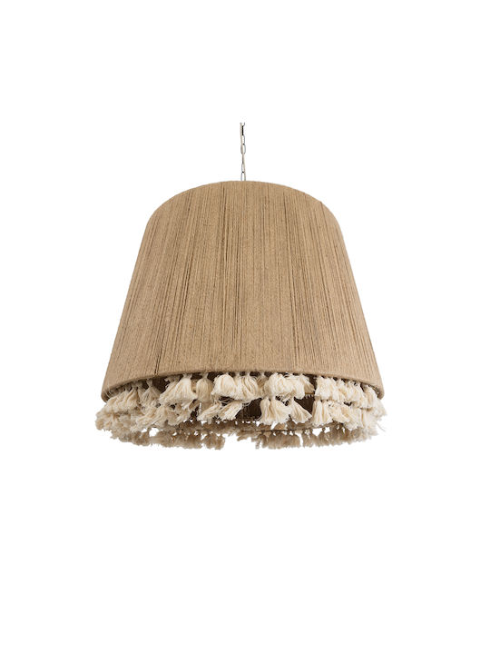 GloboStar Puertorico Ceiling Light Beige Boho with Rope for E27 Socket 80x80x80cm