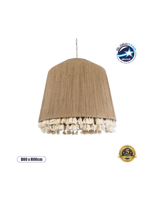 GloboStar Puertorico Ceiling Light Beige Boho with Rope for E27 Socket 80x80x80cm