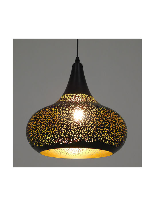 GloboStar Janis Black Bell Pendant Ceiling Light with E27 Socket 30x30x30cm