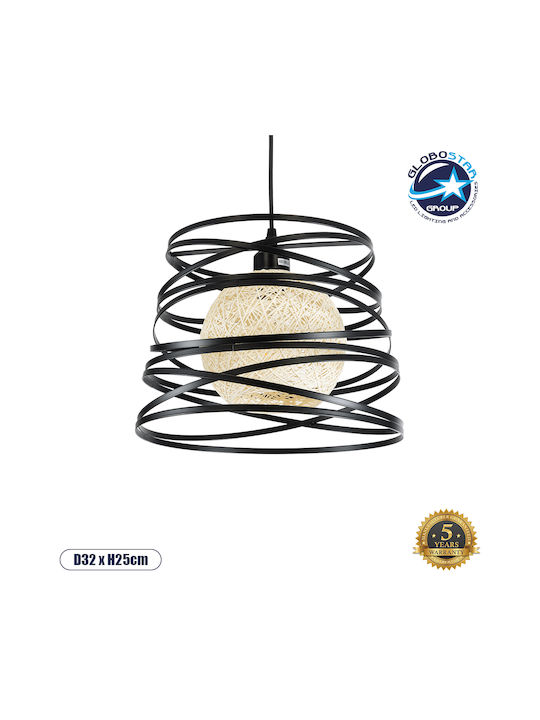 GloboStar Carter Pendant Light Black Grid with Socket E27 32x33x25cm