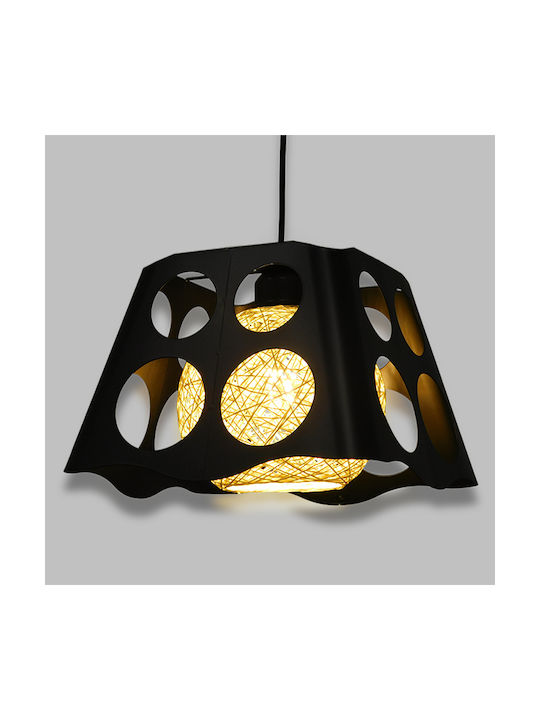 GloboStar Carter Pendant Light Black with Socket E27 28x28x22cm