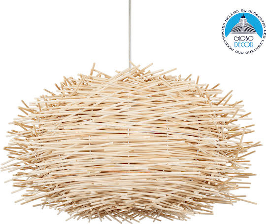 GloboStar Minorca Hängelampe Beige Glocke mit Fassung E27 60x60x35cm.