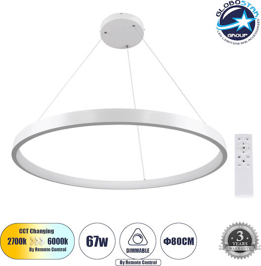 GloboStar Nemesis Κρεμαστό Φωτιστικό Λευκό LED 86x86εκ.