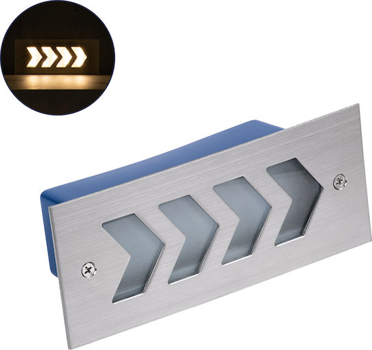 GloboStar Επιτοίχια Εξωτερική Πλαφονιέρα LED IP67 6W με Θερμό Λευκό Φως 17x7x5.5εκ.