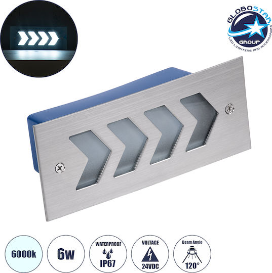 GloboStar Wandmontierte Außenbeleuchtung Deckenleuchte LED IP67 6W mit Kaltweiß Licht 17x7x5.5cm