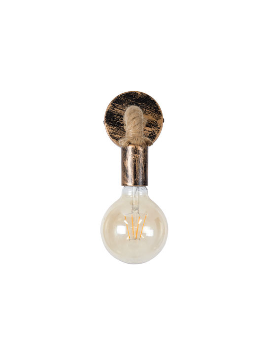 GloboStar Cenadel Vintage Leuchte Wand mit Fassung E27 Braun 10x15cm