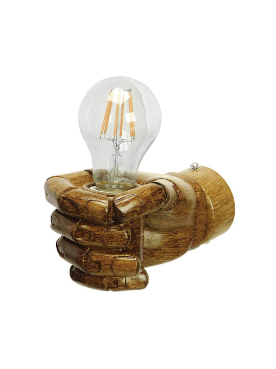 GloboStar Fist Modern Lamp Wall with Socket E27 Brown 10x15x10cm