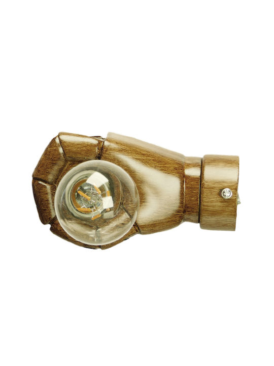 GloboStar Fist Modern Lamp Wall with Socket E27 Brown 10x15x10cm