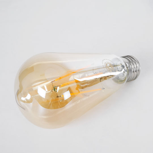 GloboStar Edison Retro Λάμπα LED 10W 140mm για Ντουί E27 και Σχήμα ST64 Θερμό Λευκό 1050lm Dimmable
