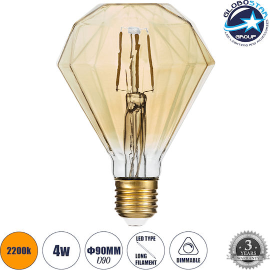 GloboStar LED Bulb 6W 134mm for Socket E27 Warm White 560lm Dimmable