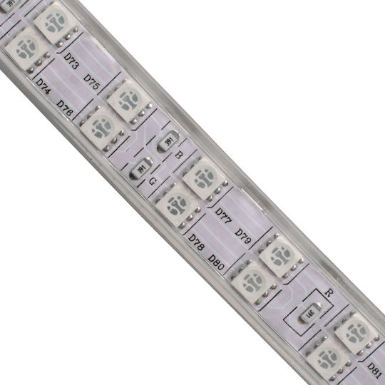 GloboStar Водоустойчива LED Лента 220V RGB Светлина 1м Тип SMD5050