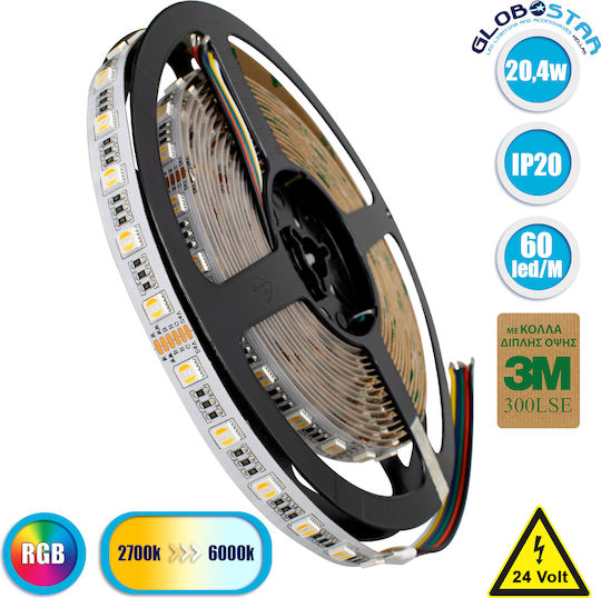GloboStar LED Strip 24V RGBW Light 5m Type SMD5050
