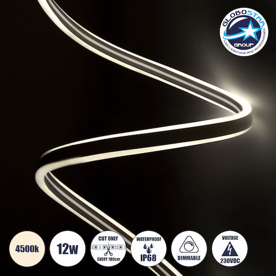 GloboStar Rezistent la apă Bandă LED Double-Sided 220V Alb Natural Lumină 1m Neon Flex