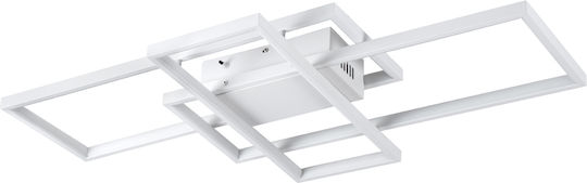 GloboStar Quadra Deckenleuchte 85cm Weiß mit Integrierter LED und Fernbedienung