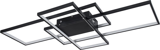 GloboStar Quadra Ceiling Mount Light 105cm Black with Integrated LED and Remote Control