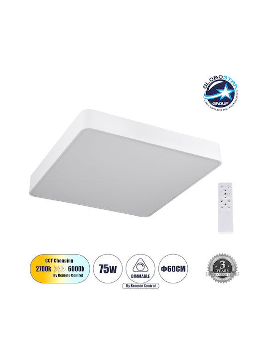 GloboStar Kamala 61209-S Plafonieră de Tavan 60buc Albă cu LED Integrat și Telecomandă
