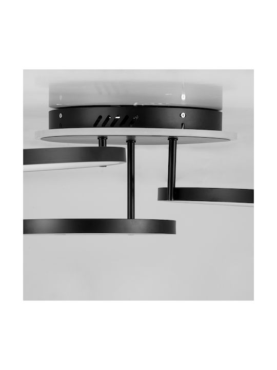 GloboStar Nemesis Ceiling Mount Light 89cm Black with Integrated LED and Remote Control