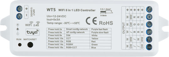 GloboStar Ασύρματο Controller για Ρυθμιζόμενο Λευκό Wi-Fi 73010