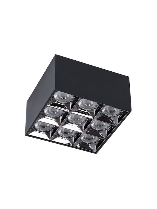 GloboStar Luminar Superior LED Natürliches Weiß Spot mit 9 Lichtern in Schwarz Farbe