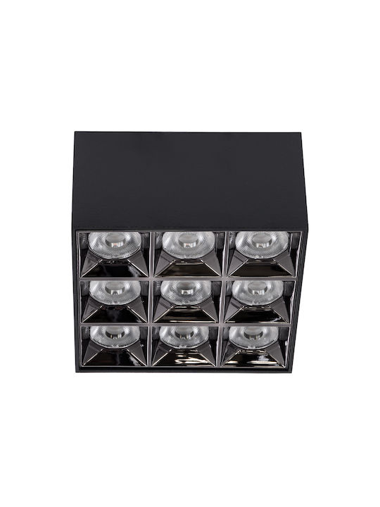 GloboStar Luminar Superior LED Natürliches Weiß Spot mit 9 Lichtern in Schwarz Farbe