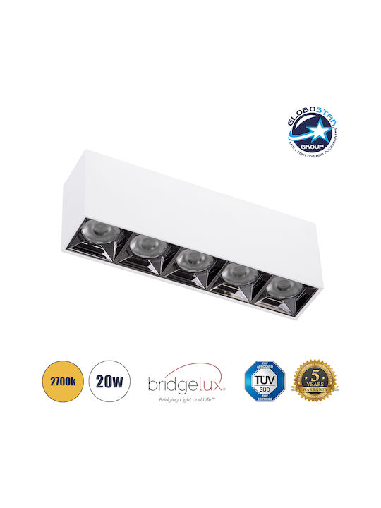 GloboStar Luminar Superior Spot with 5 Lights and with Socket GU10 in White Color
