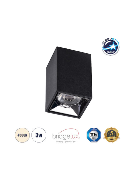 GloboStar Luminar Superior Einzel LED Natürliches Weiß Spot in Schwarz Farbe