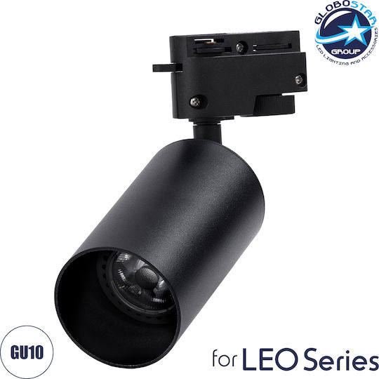 GloboStar Leo Единично Спот с Цокъл GU10 в Черен Цвят