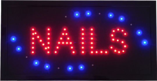 GloboStar Motion LED Sign One - Sided 48x25cm Red / Blue