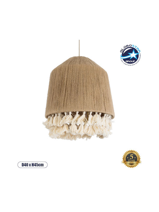 GloboStar Huan Ceiling Light Beige Boho Grid with E27 Socket 40x40x45cm
