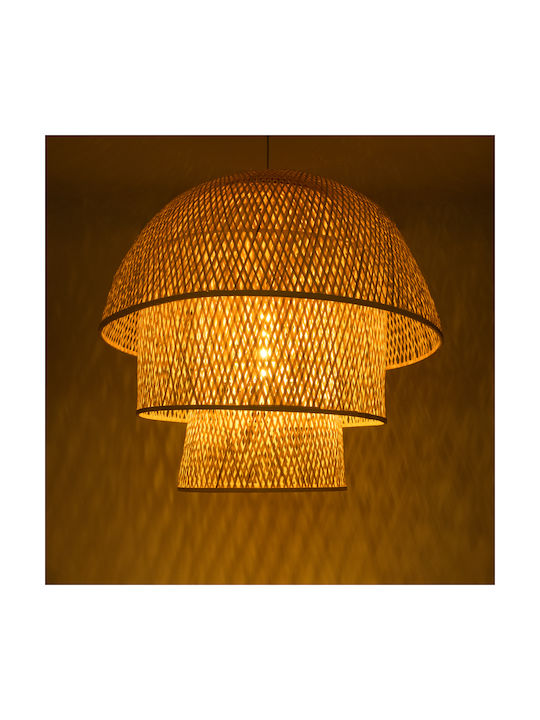 GloboStar Hiroka Ceiling Light Beige Boho Grid with E27 Socket 100x100x110cm