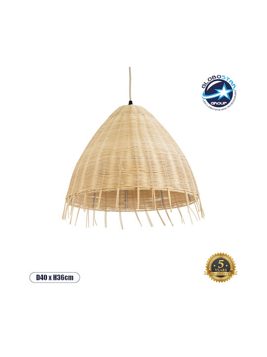 GloboStar Aquatic Pendant Light Beige Boho Grid with Socket E27 40x36cm